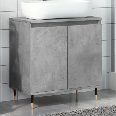 Armario de baño madera de ingeniería gris hormigón 58x33x60 cm by , Bathroom furniture - Ref: Foro24-857213, Price: 48,09 €, ...