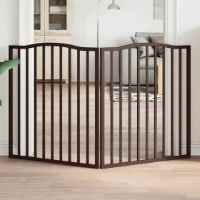 Puerta para perros plegable 2 paneles álamo marrón roble 160 cm von , Hundehütten und Zäune - Ref: Foro24-352234, Preis: 44,8...