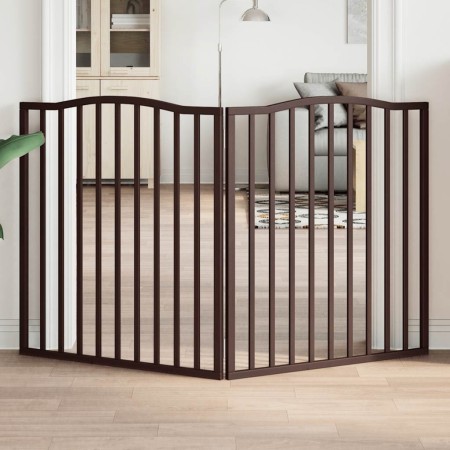 Puerta para perros plegable 2 paneles álamo marrón roble 160 cm von , Hundehütten und Zäune - Ref: Foro24-352234, Preis: 46,7...