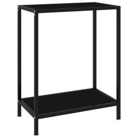 Mesa de consola negro vidrio templado 60x35x75 cm