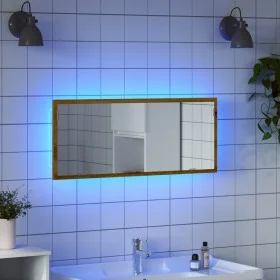Espejo de baño LED madera ingeniería roble artisan 100x8,5x37cm von , Badezimmerwaschtische - Ref: Foro24-856276, Preis: 51,3...