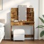 Tocador con luces LED madera envejecida 96x40x142 cm by , Bedroom Dressers - Ref: Foro24-857025, Price: 128,54 €, Discount: %