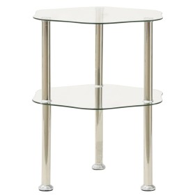 Beistelltisch 2 Ebenen transparentes Hartglas 38x38x50cm von vidaXL, Seitentische - Ref: Foro24-322790, Preis: 34,29 €, Rabat...