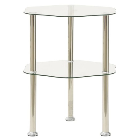 Side table 2 levels transparent tempered glass 38x38x50cm by vidaXL, Side tables - Ref: Foro24-322790, Price: 34,29 €, Discou...