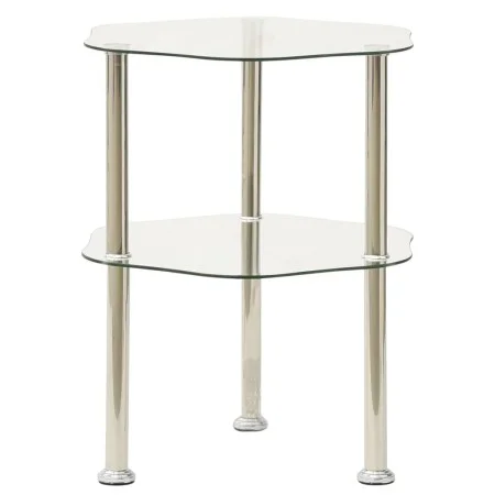 Side table 2 levels transparent tempered glass 38x38x50cm by vidaXL, Side tables - Ref: Foro24-322790, Price: 33,58 €, Discou...