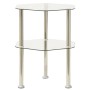 Side table 2 levels transparent tempered glass 38x38x50cm by vidaXL, Side tables - Ref: Foro24-322790, Price: 34,29 €, Discou...
