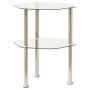 Side table 2 levels transparent tempered glass 38x38x50cm by vidaXL, Side tables - Ref: Foro24-322790, Price: 34,29 €, Discou...
