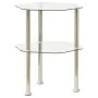 Side table 2 levels transparent tempered glass 38x38x50cm by vidaXL, Side tables - Ref: Foro24-322790, Price: 33,58 €, Discou...