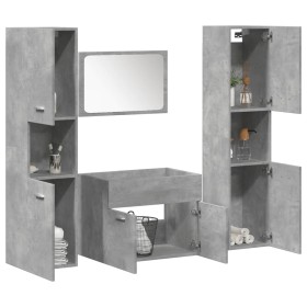 Juego muebles de baño 4 pzas madera contrachapada gris hormigón von , Badezimmermöbel - Ref: Foro24-3324874, Preis: 167,38 €,...