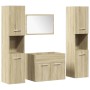 Juego de muebles de baño 4 pzas contrachapada roble Sonoma von , Badezimmermöbel - Ref: Foro24-3324999, Preis: 169,78 €, Raba...
