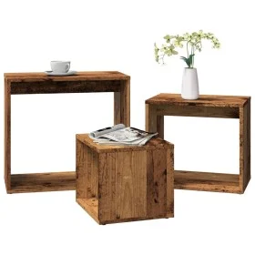Mesas apilables 3 uds madera de ingeniería envejecida by , Side tables - Ref: Foro24-856674, Price: 60,80 €, Discount: %