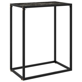 Mesa consola vidrio templado negro 60x35x75 cm