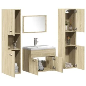 Juego de muebles de baño 5 pzas madera ingeniería roble Sonoma von , Badezimmermöbel - Ref: Foro24-3325011, Preis: 254,20 €, ...