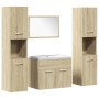 Juego de muebles de baño 5 pzas madera ingeniería roble Sonoma de , Muebles de baño - Ref: Foro24-3325011, Precio: 260,22 €