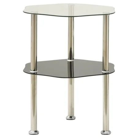Side table with 2 levels, transparent glass and black, 38x38x50 cm by vidaXL, Side tables - Ref: Foro24-322791, Price: 28,58 ...