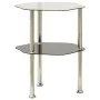 Side table with 2 levels, transparent glass and black, 38x38x50 cm by vidaXL, Side tables - Ref: Foro24-322791, Price: 28,58 ...