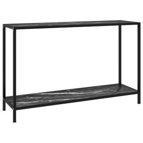 Console table black tempered glass 120x35x75 cm by vidaXL, Side tables - Ref: Foro24-322842, Price: 92,69 €, Discount: %