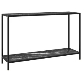 Console table black tempered glass 120x35x75 cm by vidaXL, Side tables - Ref: Foro24-322842, Price: 91,04 €, Discount: %