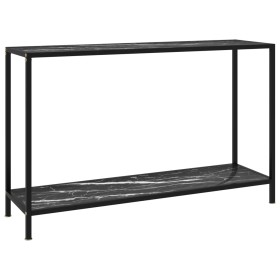 Mesa de consola negro vidrio templado 120x35x75 cm