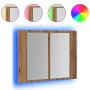 Armario con espejo y LED madera roble artisan 60x12x45 cm von , Badezimmerwaschtische - Ref: Foro24-856283, Preis: 60,26 €, R...