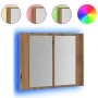 Armario con espejo y LED madera roble artisan 60x12x45 cm de , Tocadores de baño - Ref: Foro24-856283, Precio: 59,48 €, Descu...