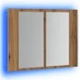 Armario con espejo y LED madera roble artisan 60x12x45 cm de , Tocadores de baño - Ref: Foro24-856283, Precio: 59,48 €, Descu...
