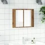 Armario con espejo y LED madera roble artisan 60x12x45 cm de , Tocadores de baño - Ref: Foro24-856283, Precio: 59,48 €, Descu...