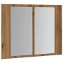 Armario con espejo y LED madera roble artisan 60x12x45 cm von , Badezimmerwaschtische - Ref: Foro24-856283, Preis: 60,26 €, R...