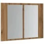 Armario con espejo y LED madera roble artisan 60x12x45 cm de , Tocadores de baño - Ref: Foro24-856283, Precio: 59,48 €, Descu...