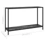 Console table black tempered glass 120x35x75 cm by vidaXL, Side tables - Ref: Foro24-322842, Price: 91,04 €, Discount: %