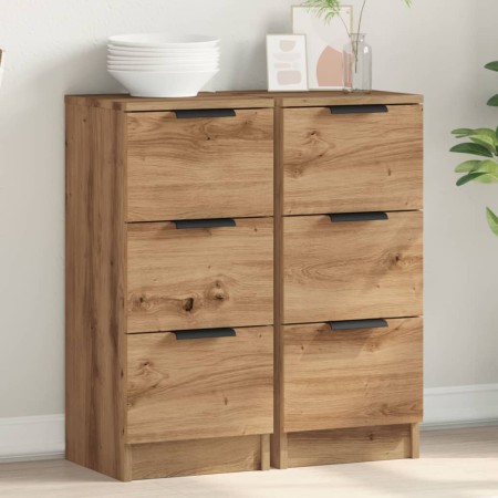 Aparadores 2 uds madera ingeniería roble artisian 30x30x70 cm by , Sideboards - Ref: Foro24-856958, Price: 121,16 €, Discount: %