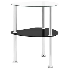 Beistelltisch auf 2 Ebenen, transparentes und schwarzes Glas, 38 x 38 x 50 cm von vidaXL, Seitentische - Ref: Foro24-322786, ...