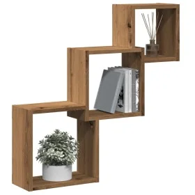Estante cubos pared madera ingeniería roble artisan 68x15x68 cm by , Shelves and shelves - Ref: Foro24-855815, Price: 34,18 €...