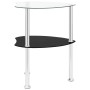 Side table 2 levels transparent and black glass 38x38x50 cm by vidaXL, Side tables - Ref: Foro24-322786, Price: 34,49 €, Disc...