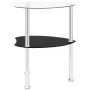 Side table 2 levels transparent and black glass 38x38x50 cm by vidaXL, Side tables - Ref: Foro24-322786, Price: 33,42 €, Disc...