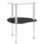 Side table 2 levels transparent and black glass 38x38x50 cm by vidaXL, Side tables - Ref: Foro24-322786, Price: 34,49 €, Disc...