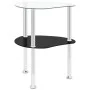 Side table 2 levels transparent and black glass 38x38x50 cm by vidaXL, Side tables - Ref: Foro24-322786, Price: 33,42 €, Disc...