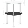 Side table 2 levels transparent and black glass 38x38x50 cm by vidaXL, Side tables - Ref: Foro24-322786, Price: 34,49 €, Disc...