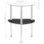 Side table 2 levels transparent and black glass 38x38x50 cm by vidaXL, Side tables - Ref: Foro24-322786, Price: 33,42 €, Disc...