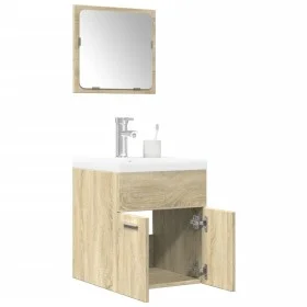 Set de muebles de baño 3 pzas madera contrachapada roble Sonoma by , Bathroom furniture - Ref: Foro24-3324986, Price: 128,11 ...