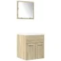 Set de muebles de baño 3 pzas madera contrachapada roble Sonoma von , Badezimmermöbel - Ref: Foro24-3324986, Preis: 128,11 €,...
