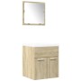 Set de muebles de baño 3 pzas madera contrachapada roble Sonoma von , Badezimmermöbel - Ref: Foro24-3324986, Preis: 129,69 €,...