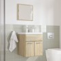 Set de muebles de baño 3 pzas madera contrachapada roble Sonoma von , Badezimmermöbel - Ref: Foro24-3324986, Preis: 129,69 €,...