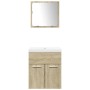 Set de muebles de baño 3 pzas madera contrachapada roble Sonoma von , Badezimmermöbel - Ref: Foro24-3324986, Preis: 129,69 €,...