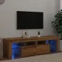 Mueble de TV luces LED madera roble artisan 140x36,5x40 cm de , Muebles TV - Ref: Foro24-856304, Precio: 137,27 €, Descuento: %
