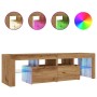Mueble de TV luces LED madera roble artisan 140x36,5x40 cm von , TV-Möbel - Ref: Foro24-856304, Preis: 140,46 €, Rabatt: %
