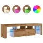 Mueble de TV luces LED madera roble artisan 140x36,5x40 cm de , Muebles TV - Ref: Foro24-856304, Precio: 137,27 €, Descuento: %