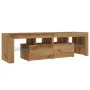 Mueble de TV luces LED madera roble artisan 140x36,5x40 cm de , Muebles TV - Ref: Foro24-856304, Precio: 137,27 €, Descuento: %