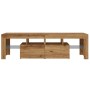 Mueble de TV luces LED madera roble artisan 140x36,5x40 cm von , TV-Möbel - Ref: Foro24-856304, Preis: 140,46 €, Rabatt: %