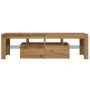 Mueble de TV luces LED madera roble artisan 140x36,5x40 cm de , Muebles TV - Ref: Foro24-856304, Precio: 137,27 €, Descuento: %